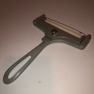 Vintage aluminum adjustable Cheese Slicer with Wire. Collectible kitchenware